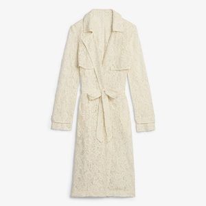 Floral lace trench coat